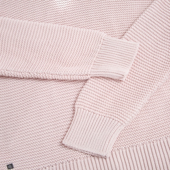 NWT Lauren Ralph Lauren LRL Pink Cotton Knit Sweater, Large - Picture 6 of 8